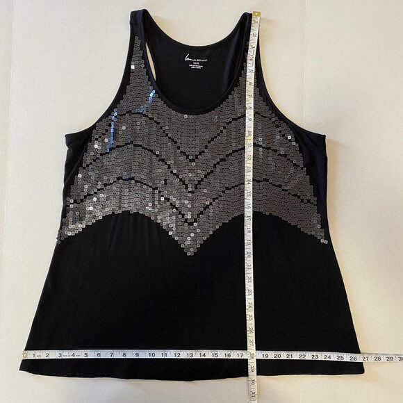 Lane Bryant SZ 18/20 Black Sequined Rayon Tank - Picture 6 of 11